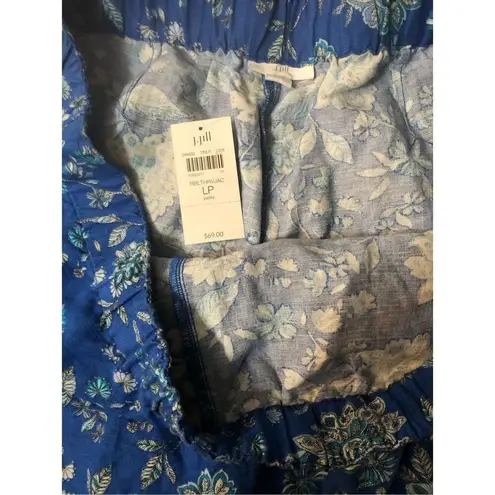 Floral linen skort J Jill linen blend wrap blue ditzy floral skort. Elastic back Size undefined