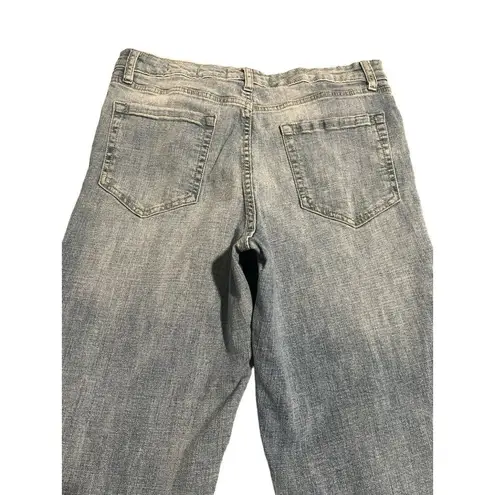 Ella Moss Jeans High Waist Straight Ankle Women's Size 14 Med Wash Distressed