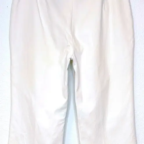 Burberry  London Off White Cotton Blend Flat Front Trouser Pants Size USA 8