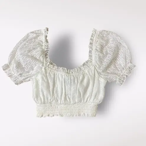 Finders Keepers Eva Top Womens Size Medium White Sheer Floral