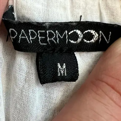 PaperMoon 100% cotton plaid chopped hem drawstring shorts, gauze liner Size M