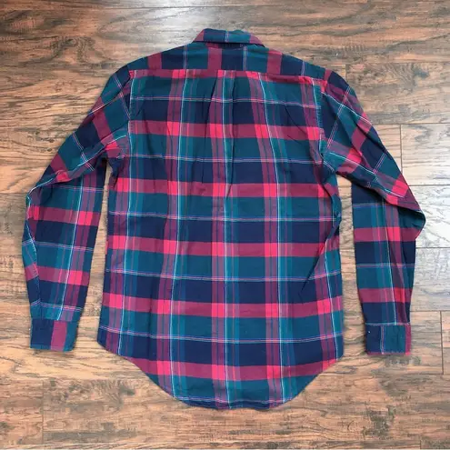 Polo vintage • 90s plaid buttondown shirt  Ralph Lauren green red navy holiday