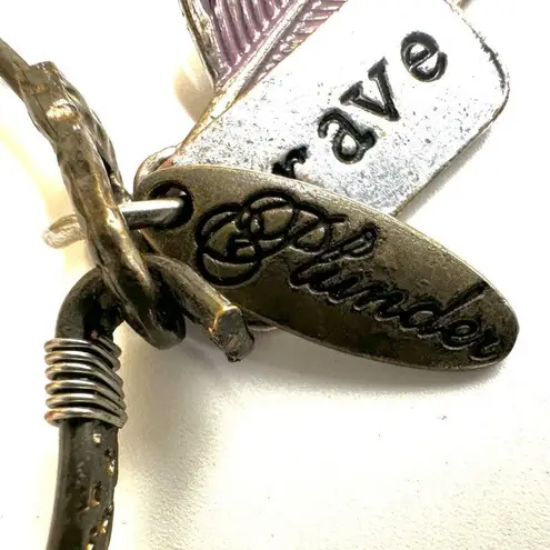 Plunder brave feather bangle bracelet wirh feather