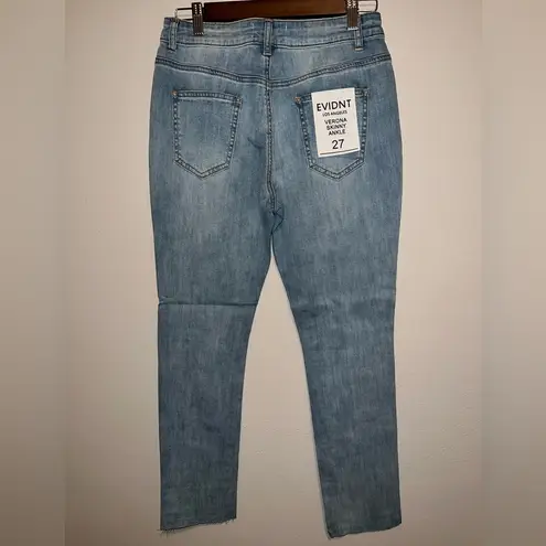 NWT EVIDNT Los Angeles Verona Skinny Ankle Denim Women’s Size 27 Blue