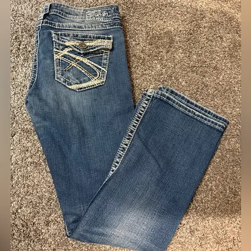 Silver jeans pioneer bootcut distressed low rise jeans 29 short Blue Size undefined