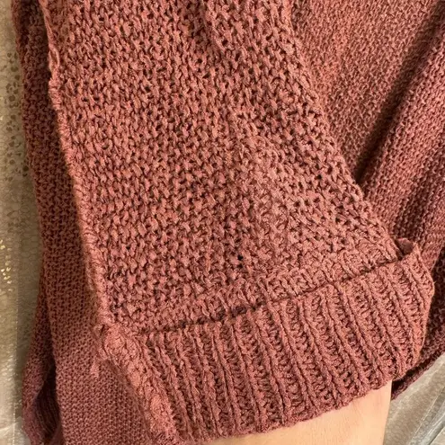 Adora Burgundy Open Knit Stretchy Fall Slouchy Cardigan Small/Medium Red