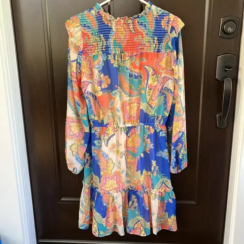 Boston Proper Like New  Paisley Patches Peasant Dress Size Medium - Image 12