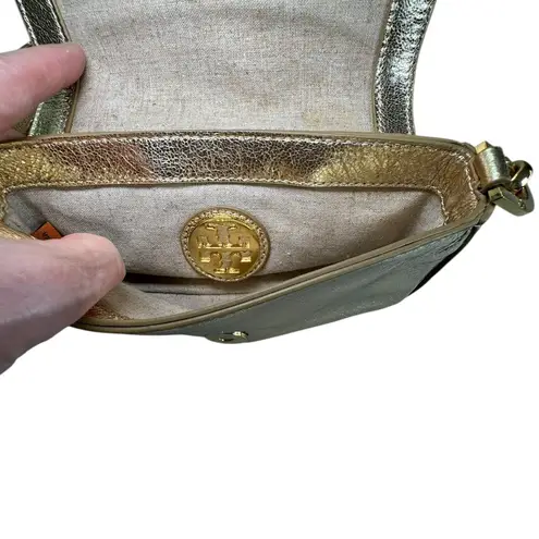 Tory Burch Metallic Gold Leather Evening Bag – Chain Strap Crossbody Shoulder