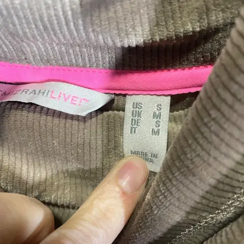 Isaac Mizrahi Live Womens Pullover Hoodie Tan Corduroy S