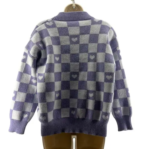 Sanrio Kuromi Cinnamoroll My Melody Pompompurin Lavender Check Cardigan One Size