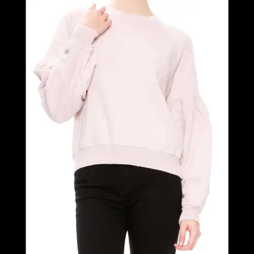 The Great Rose Water Bishop Sleeve Distressed Sweatshirt Size 2