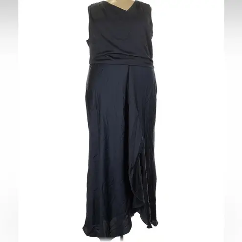 BHLDN Anthropologie Espen Satin Navy Maxi Formal Gown Dress Plus Size 26W