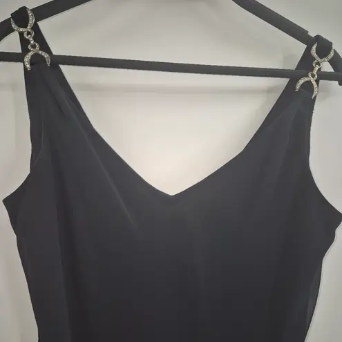 Alex Evenings goth punk 90s 2000s coquette Y2K Vintage Black Tiered Slip Dress Size 6P Petite