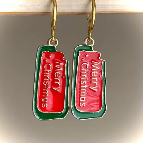 Handmade Simple chic retro vintage style “Merry Christmas” earrings✨