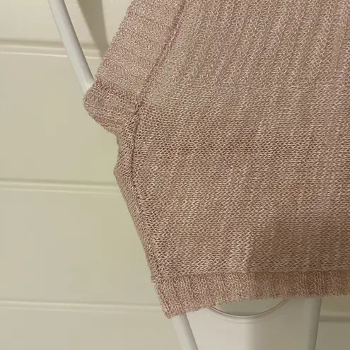 Joseph A EUC  women’s pale pink thin knit lengthy sleeveless open cardigan small‎