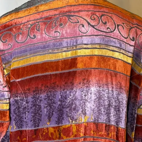 Coldwater Creek Vintage Jacket Women's Velour Western Hippie Boho 90s Large