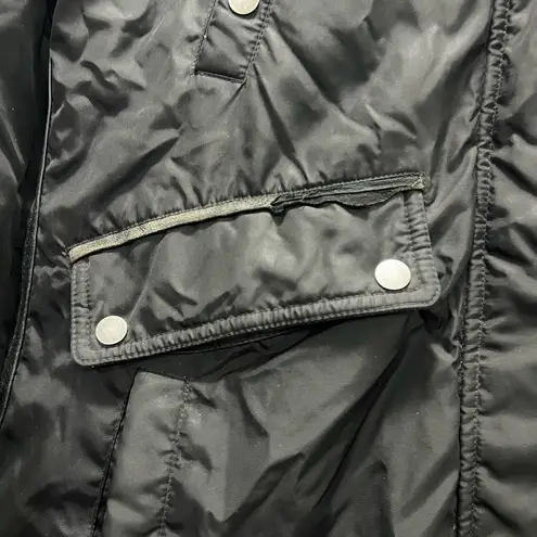 Nicole Benisti Black Brera Leather Trim Fur Accent Down Coat Size M $1,800 Size M