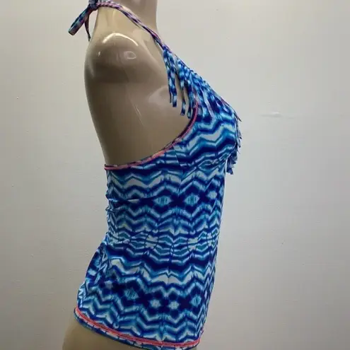 Hobie  Size Medium Tie Dye Fringe Tankini with Attached Bra. New Without Tags