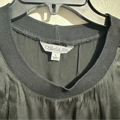 Black Ruffled Boxy Tank Top Satin (991) Size L