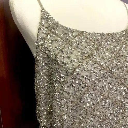 W118 By Walter Baker grey sequin mesh top size Small