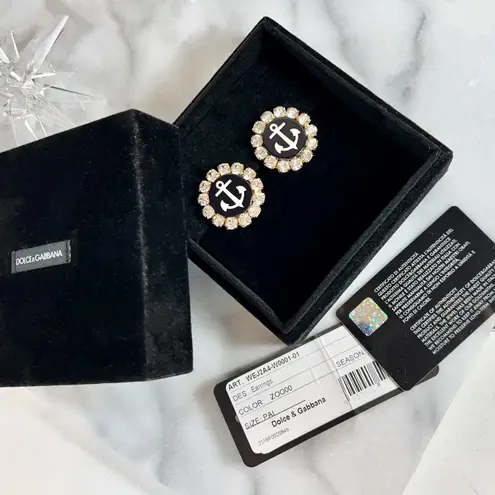 Dolce & Gabbana Couture Rare Crystal Anchor Clip-On Earrings