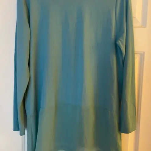 Soft Surroundings Teal Touch of Sheer Tunic Top, Women’s Large