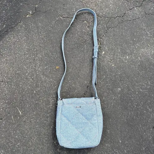 Vince Camuto  Blue Quilted Denim Crossbody Bag Silver‎ Hardware Purse