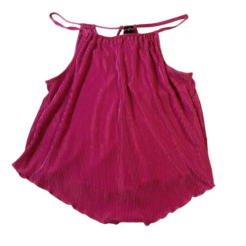 Almost Famous  Pink Pleated‎ Spaghetti Strap Tank Top Women's Size M