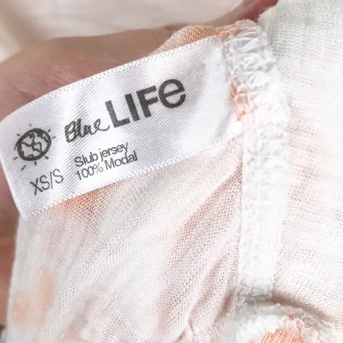 Blue Life  Slub Jersey Tie Dye Hoodie Peach/White