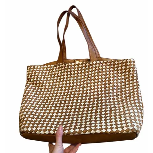 Robert Zur RINA Tote True Glove Leather Chestnut Brown & Beige Large Travel tote