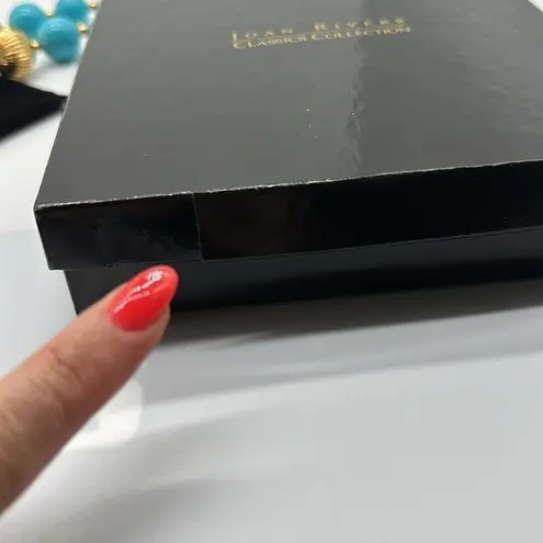 Joan Rivers Signed Chunky Turquoise & Gold Beaded Necklace