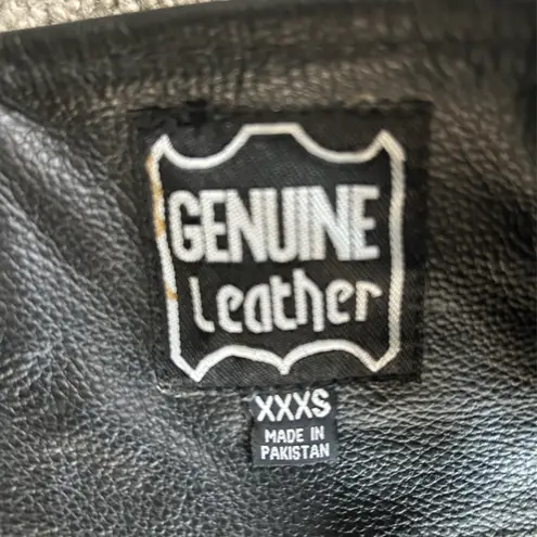 Genuine Leather Biker Chaps Black Leather Unisex Size XXS Like New