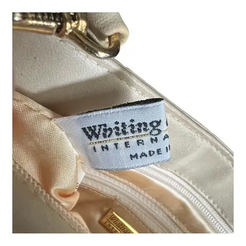 Whitting and Davis Metal Mesh Clutch Crossbody Handbag Tan