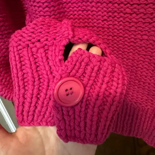NWT Deadstock Vintage 525 America Hand Knit Chunky Zip Up Sweater Pink M Cottage Size M