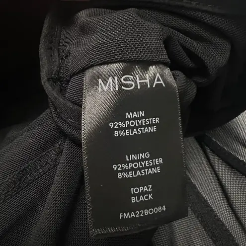 Misha Collection Paneled Corset Bodysuit Long Sleeve Bustier Boned Black Size 6