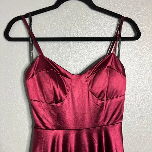 Speechless  Burgandy Long Prom Formal Dress With Pockets Juniors 3