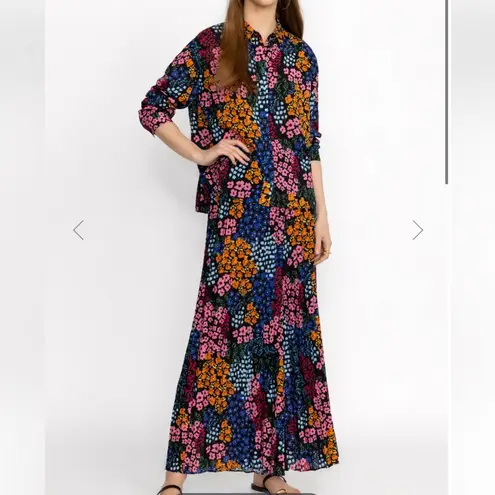 Johnny Was Astrid Pleated Pant and Shirt set Size Extra Large Floral Wide Leg