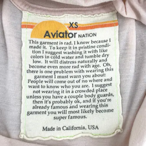 Aviator Nation Almond Bolt Fade Boyfriend Tee Ombre Pink Purple Crop Top Size XS