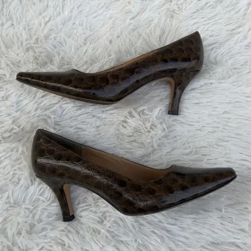 Karen Scott Women's Skin Print Heels Pumps Slip-On Shoes Brown Size 7.5M casual