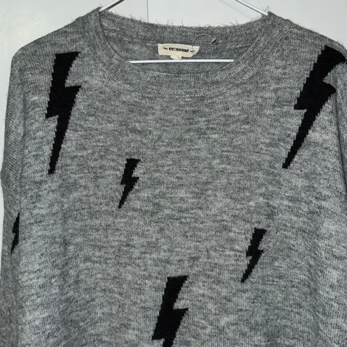 ee:some  Super Soft Lightening Bolt Long Sleeve Sweater Gray Women’s S / M