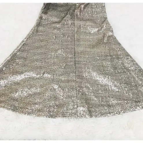 Line and Dot Sirene Gold Sequin Mermaid Maxi Skirt Small Petite Party Holiday New