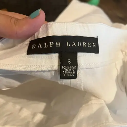 Ralph Lauren  Black Label white lace up cropped pants