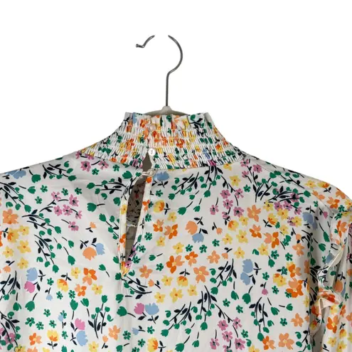Summer Salt White Floral Long Sleeve Blouse Preppy Office Womens Plus 1xl