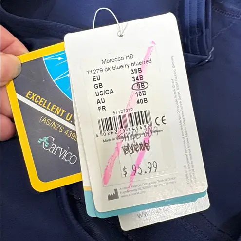 Amoena Morocco Half Bodice One Piece Mastectomy Swimsuits Blue size 8 cup B NWT