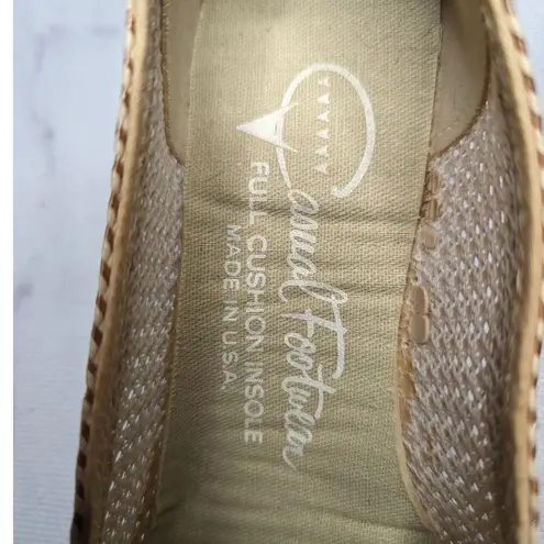 Vtg 1960s Casual Footwear Ivory Kiltie Woven Low Heel Pointed Toe Pumps 7