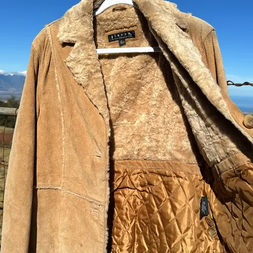 70’s Vintage Retro Western Suede Sherpa Tan Jacket Large