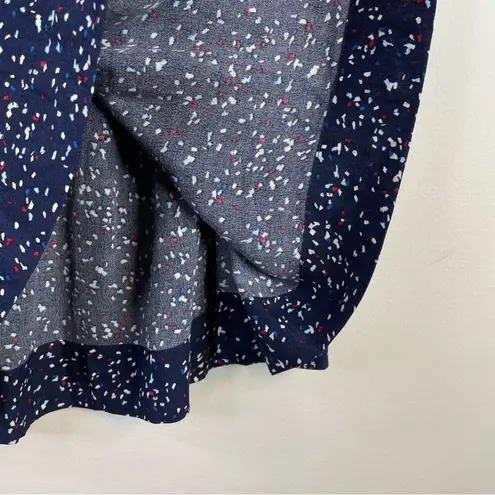 Comptoir Des Cotonniers Navy Blue Confetti Print Bow Waist Flowy Skirt womens S