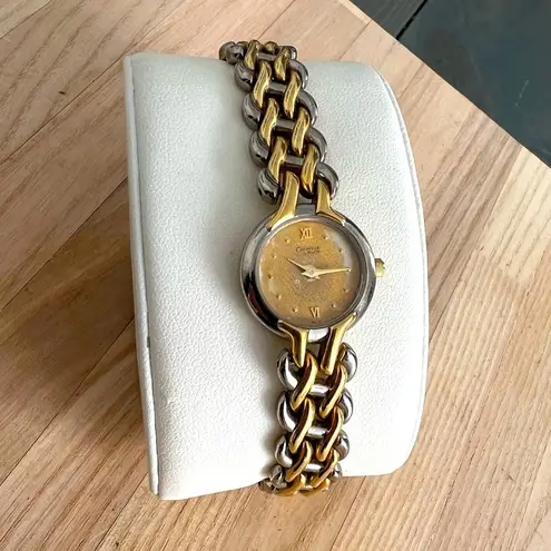 Bulova Caravelle by Ladies Watch Vintage Two-Tone Weave Bracelet Gold-Tone Dial