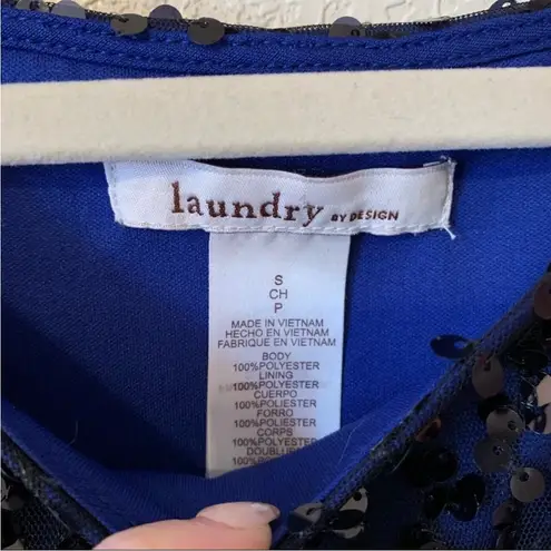 Laundry by Design Black and Blue Sequin Formal Shift Dress