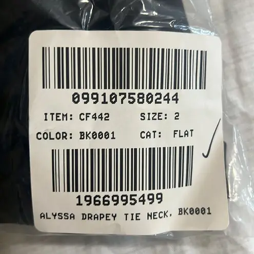 J.Crew  Tie-neck blouse in crepe de chine black satin size 2